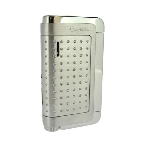 Caseti Caseti CAL282CP Caseti Southway Brushed and Polished Chrome Plated Single Jet Flame Lighter CAL282CP